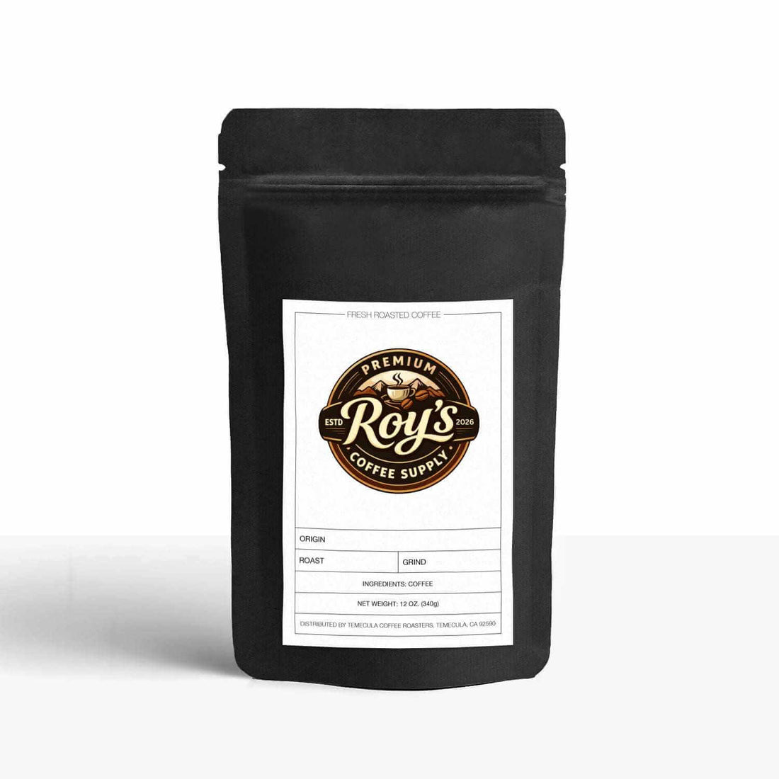 Latin American Blend medium-dark roast coffee with nutty, fruity tones and cocoa aftertaste, grown in Central American rainforests